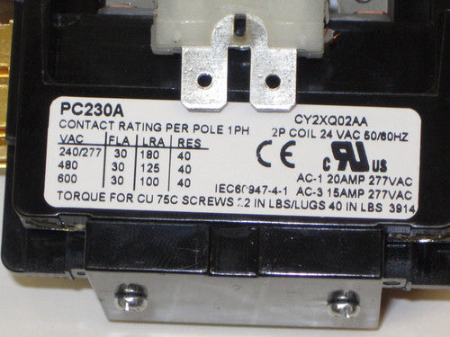 PC230A MAGNECTIC CONTACTOR 24V 50/60 POLES: 2